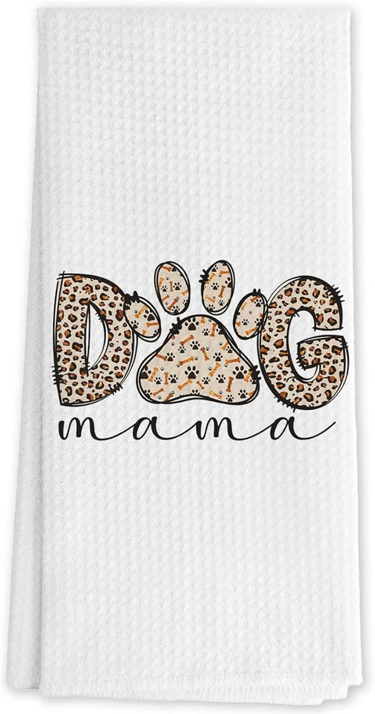 Dog Mama Gifts Kitchen Towels, Dog Mom Gifts for Women Hand Towels for Bathroom Decor, Gift for Dogs Lovers Women Dish Tea Towels for Kitchen Decor, 16x24 Inch