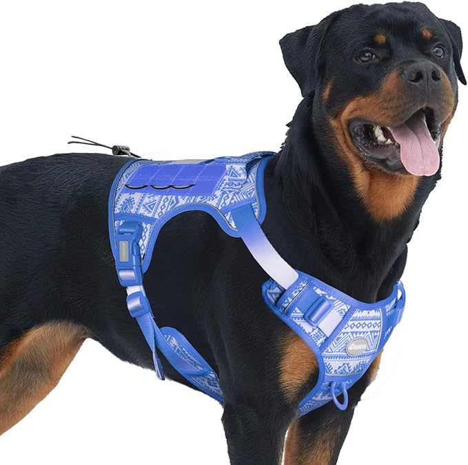 AUROTH Tactical Dog Harness for Large Dogs No Pull Adjustable Pet Harness Reflective K16 Working Training Easy Control Pet Vest Military Service Dog Harnesses