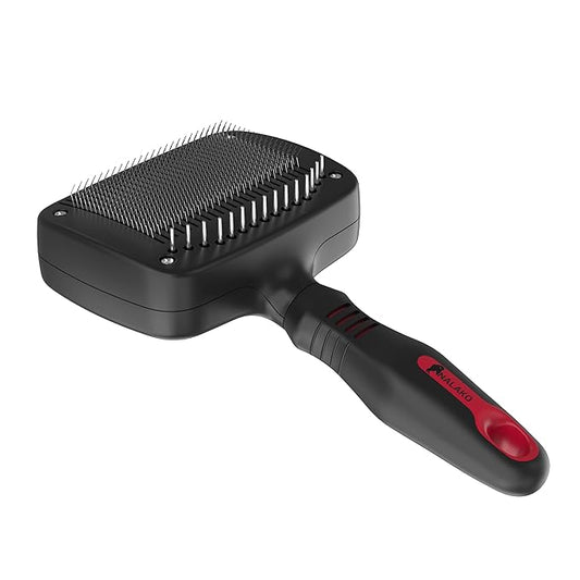 Self-Cleaning Dog Slicker Brush & Undercoat Rake – Professional Deshedding Tool for Medium & Long Hair, Double-Coated Dogs