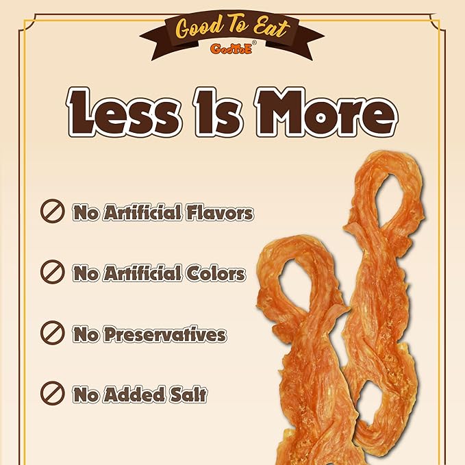 Gootoe Turkey Tendons for Dogs –All-Natural, Hypoallergenic Dog Treats, Rawhide Alternative, Long Lasting Puppy Chews, Healthy Dog Treats for Large Breeds, Rope (L), 2 Count Pack