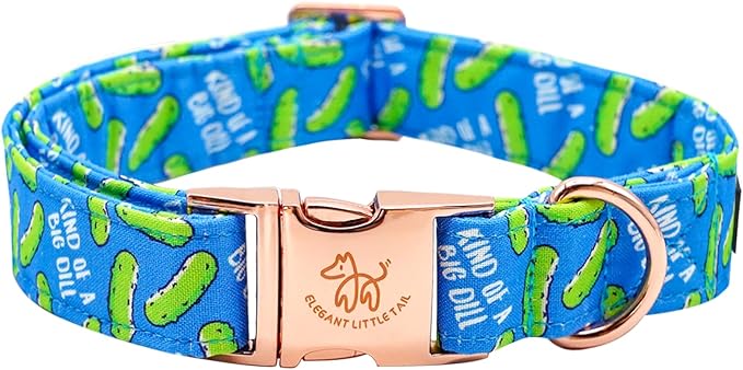Elegant little tail Dog Collar, Blue Bear Pattern Pet Collar Durable Cute Dog Collars Male or Female Pet Gift Adjustable Dog Collar for Large Dogs