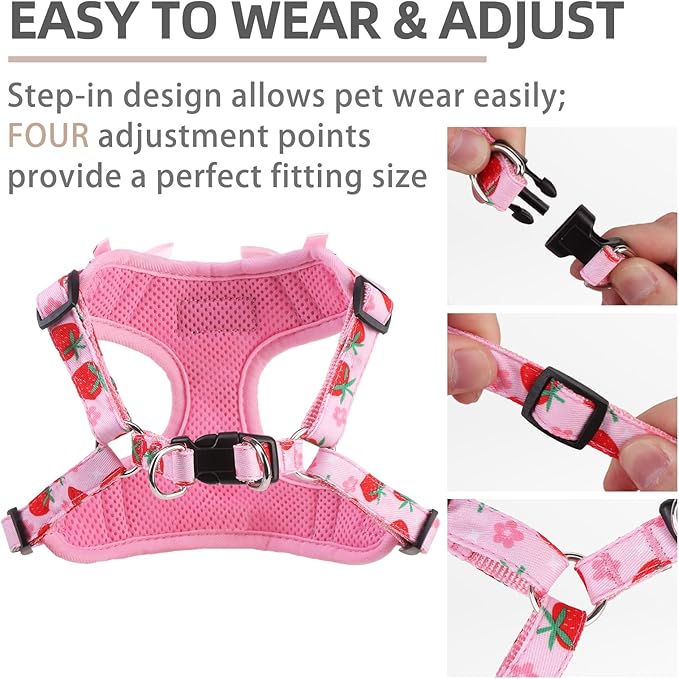 PUPTECK Dog Harness and Leash Set Medium Sized, Step in No Pull Adjustable Puppy Cat Harness Reflective Pet Vest