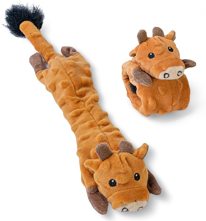 SHARLOVY Dog Squeaky Toys Pack, Bubble Plush Puppy Teething Pet Toys, Crinkle No Stuffing Animals Dog Toy, Doggies Chew for Large Small Medium Breeds
