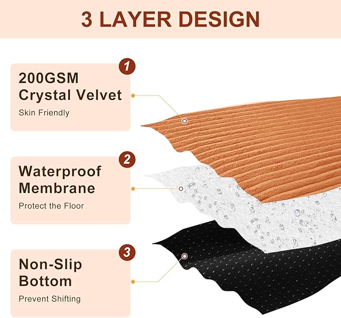 BEAUTYZOO Waterproof Dog Bed Cover Replacement Washable, Soft Plush Dog Bed Covers Removable with Zipper, Antislip Noiseless Ped Hair Pee Resistant Bedding Liner for Puppy Cat, 40x30inch, Brown XL