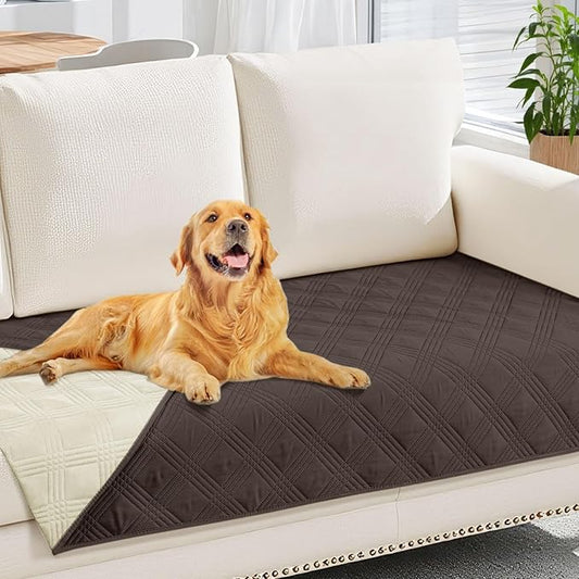 hyha Waterproof Dog Blanket, Reversible Pet Bed Blanket, Soft Sofa Couch Cover for Dogs Washable, Waterproof Pet Couch Covers for Sofa Puppy Cats Furniture Protector(30"x70", Chocolate/Beige)