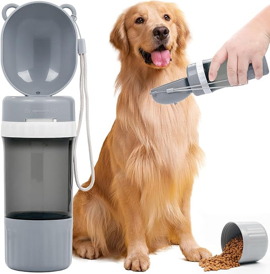 Pet Water Bottle Leak Proof Portable - Dog Water Dispenser with Foldable Drinking Bowl, Puppy Travel Accessories for Outdoor Walking, Hiking, Running