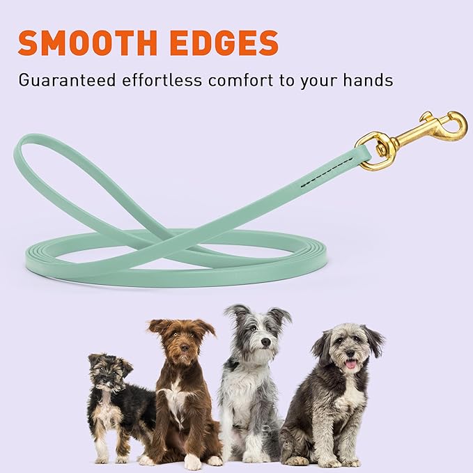 Viper Biothane K9 Working Dog Leash Waterproof Lead for Tracking Training Schutzhund Odor-Proof Long Line with Solid Brass Snap for Puppy Medium and Large Dogs, 20ft Sage Green