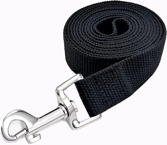 Strong Nylon Dog Leash, 5 FT Long Dog Leashes for Medium Large Dogs (5FT, Black)