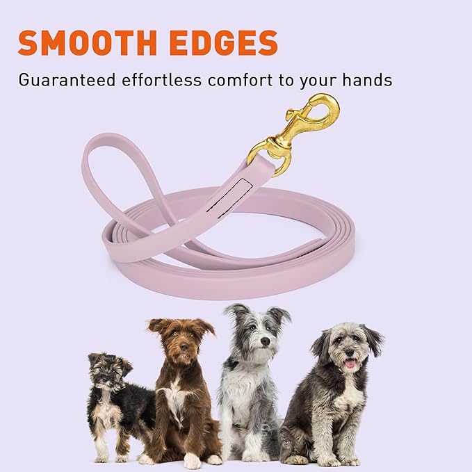 Viper Biothane K9 Working Dog Leash Waterproof Lead for Tracking Training Schutzhund Odor-Proof Long Line with Solid Brass Snap for Puppy Medium and Large Dogs, 15ft Pastel Purple