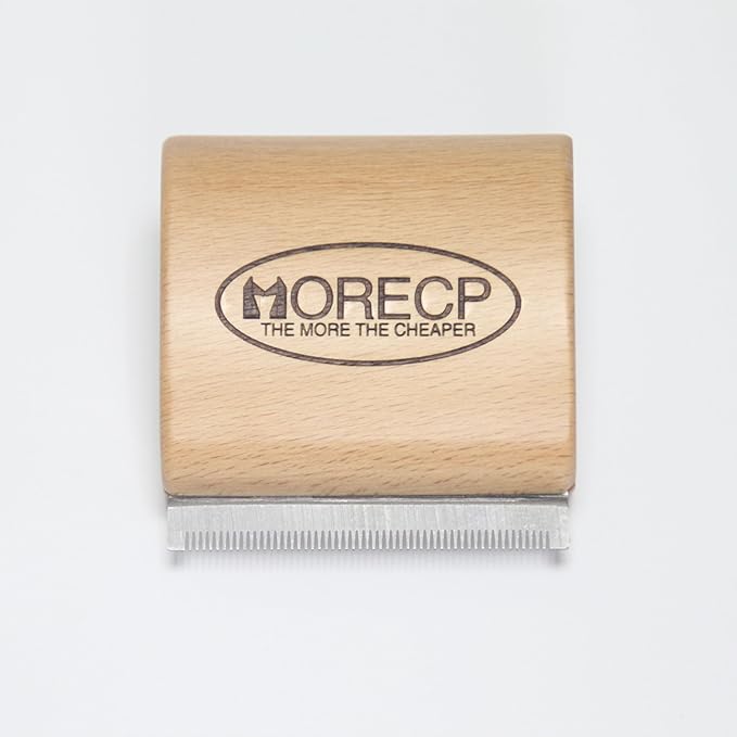 MORECP 2.64in Dog Brush & Deshedding Brush for Cats - Gentle & Effective Wooden Pet Hair Removal Tool for Dogs, Cats, Horses to Stop Shedding, Remove Undercoat