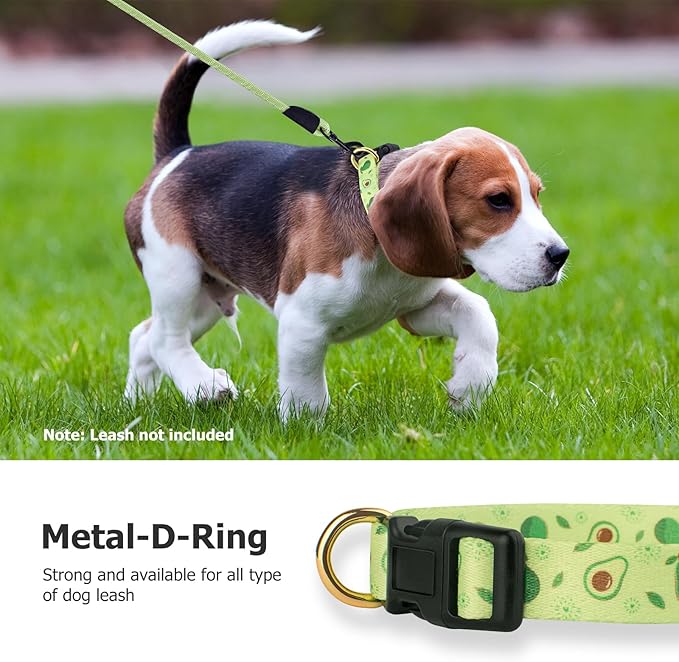 Handmade Dog Collar for Small Medium Large Dogs,Green Avocado with Pendant Fall and Winter Fashions Dog Collars (Medium)