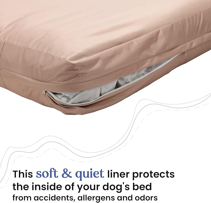 Dog Bed Cover – Waterproof Cover for Dog Bed – Heavy Duty, Machine Washable Zippered Liner – Durable, USA-Made Fabric for Pets – Ideal Pet Bedding Protector for Accidents and Messes - Medium (Tan)