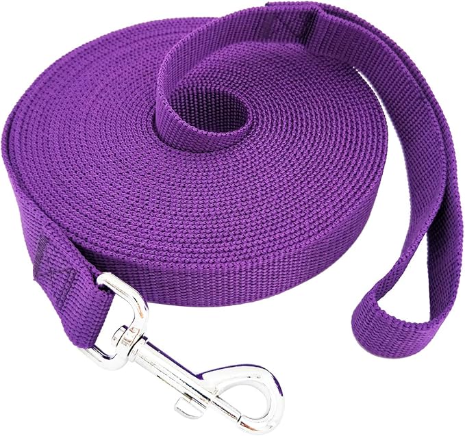 SALO Nylon Training Dog Leash for Small Medium Large Dogs, 3/4 Inch Wide, 20ft 30ft 40ft 50ft Long Leash Dog/Puppy Lead for Obedience Recall Training, Camping, or Backyard