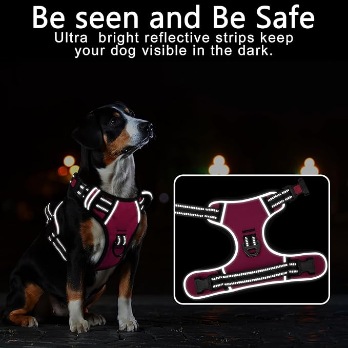 Timos No Pull Dog Harness, No Choke Front Lead Dog Reflective Harness, Adjustable Soft Padded Pet Vest with Easy Control Handle for Small Medium Large Dogs, X-Large (Pack of 1)