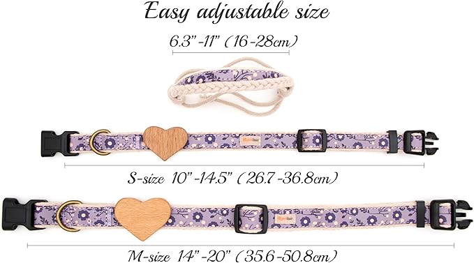Pettsie Dog Heart Collar & Matching Friendship Bracelet – Adjustable, Durable Hemp, Soft & Comfortable, for Dog Owners, Small & Medium Sizes