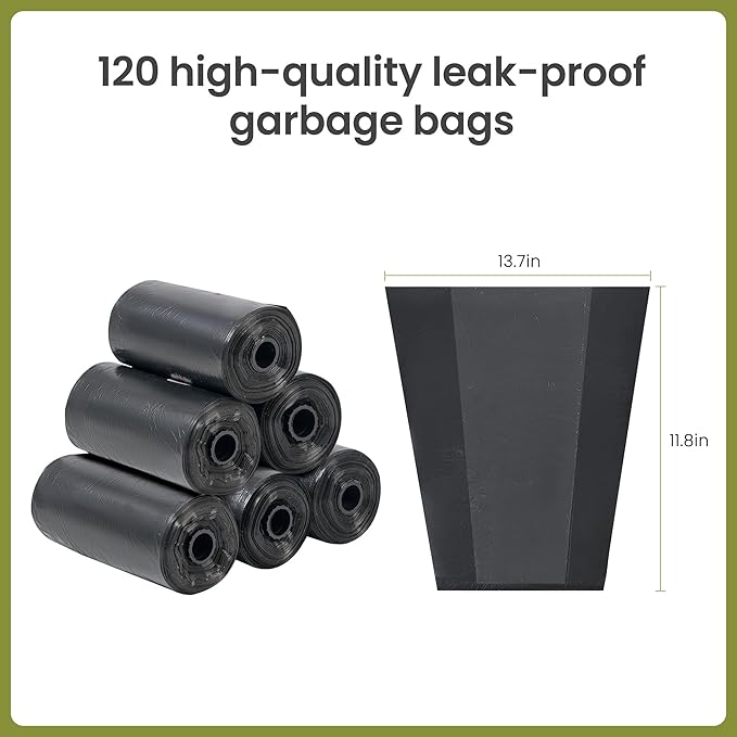 28 Inch Handle Dog Pooper Scooper Portable with Bag Attachment, One Handed Foldable Design, Includes 120 Waste Bags and Dispenser for Grass Yard Gravel Cleanup