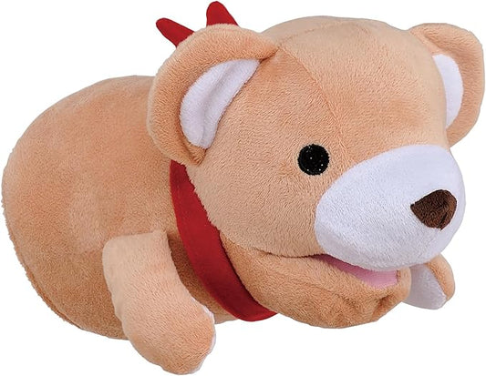 POP Sand Animal Mitten, Plush Dog Chew Toy, Happy Zoo Bear, with Whistle, BONBI ALCON