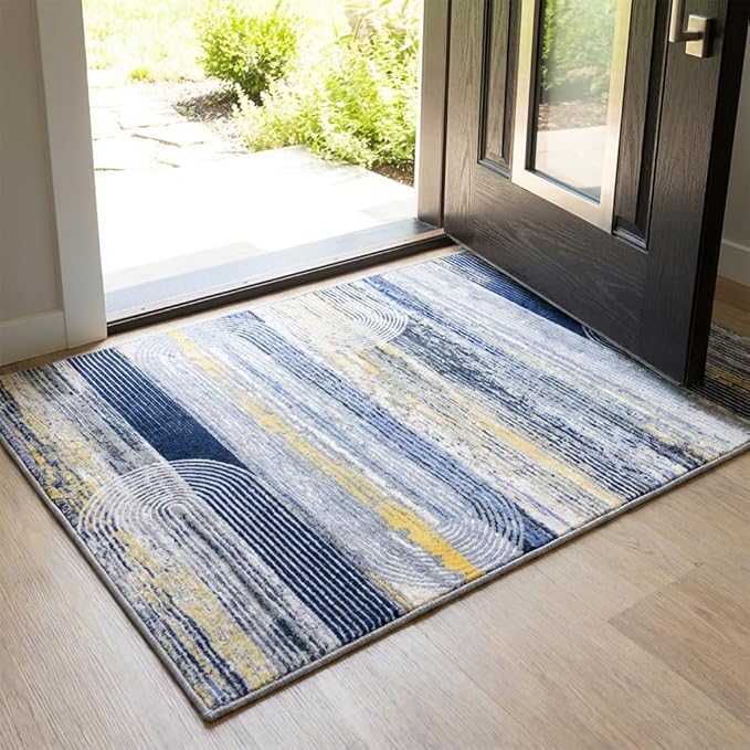 Muddy Mat짰 Horizon 2ft x 3ft Washable Area Rugs for Living Room, Bedroom & Dining Room ??Modern Soft Low Pile Non Slip Carpet ??Pet Friendly Waterproof Foldable Rugs for Home