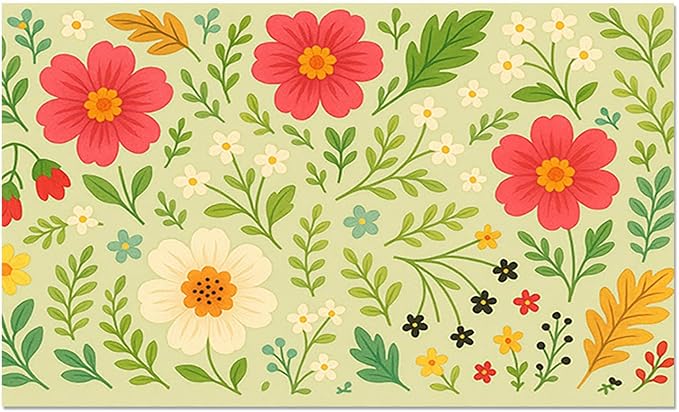 Absorbent Pet Feeding Mat Floral Design for Dogs and Cats Food Water Bowl Mat Easy to Clean Pet Food Mat for Kitchen Area Home Decor 24 x 16 Inches Anti Slip Dog Bowl Mat Pet Placemat