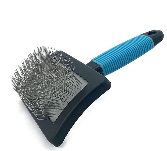 Dog Brush For Long Haired Dogs Poodles-Dog brushes for grooming&shedding-Large Firm Slicker Brush for Goldendoodles-With Soft Massage Grooming Stainless Steel Pins, Pet Grooming Wire Brush-25mm(1")