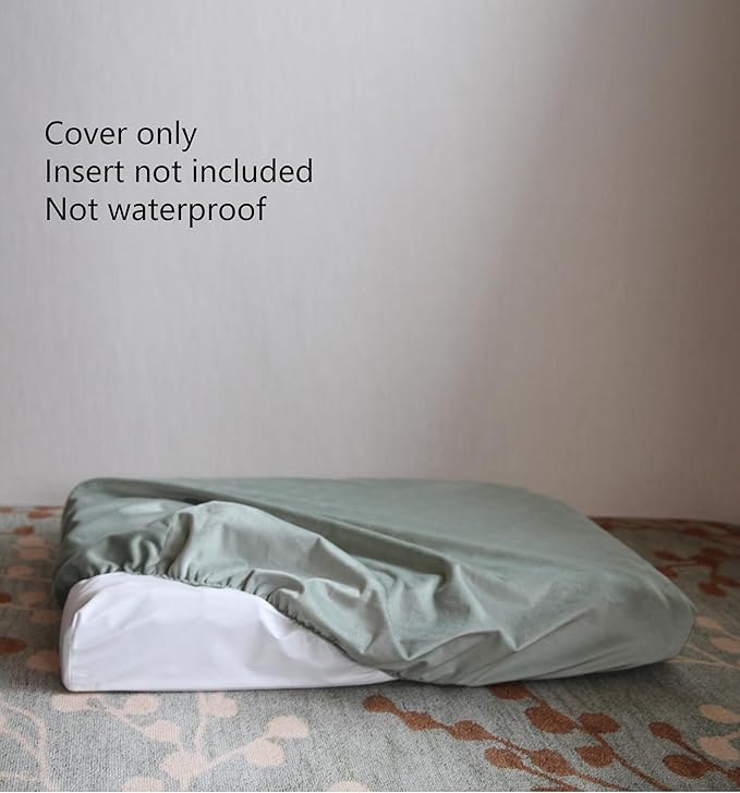 Sage Green Dog Bed Cover Replacement Washable 36 x 27 Inch