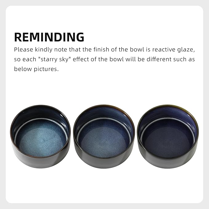 Ceramic 8.2inch Dog Bowl for Large-Breed Dogs, Anti-Slip and Weighted Pet Food and Water Bowl (Single Bowl - Starry Sky)