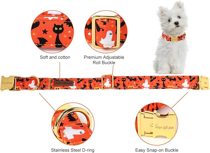 Unique style paws Dog Collar Metal Buckle Collar for Autumn Winter Christmas for Small Medium Large Boys Girls Dogs