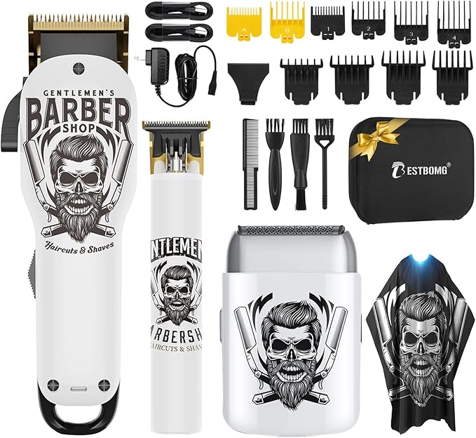 BESTBOMG® Hair Clippers for Men Professional, Beard Trimmer Kits & Sets, Electric Shavers, Hair Clippers & Trimmer Ceramic T-Blade, for Barber, for Gifts
