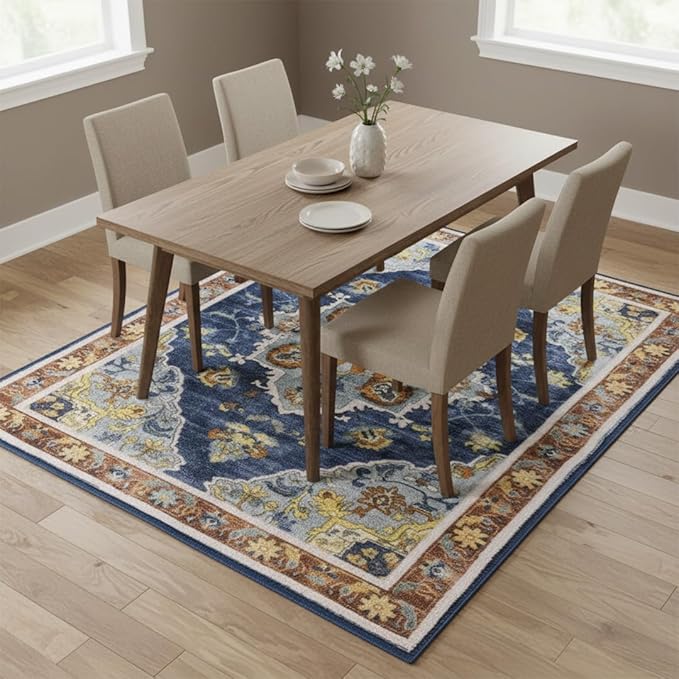 Muddy Mat짰 Mosaic 3ft x 7ft Washable Area Rugs for Living Room, Bedroom & Dining Room ??Modern Soft Low Pile Non Slip Carpet ??Pet Friendly Waterproof Foldable Rugs for Home
