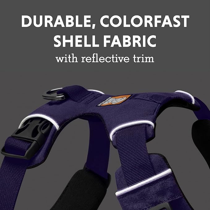 Ruffwear, Front Range Dog Harness, Reflective Soft Padded Everyday Harness with Dual Leash Clips, Adjustable and Lightweight Fit for Training or Walking for All Dogs, Purple Sage, Large/X-Large
