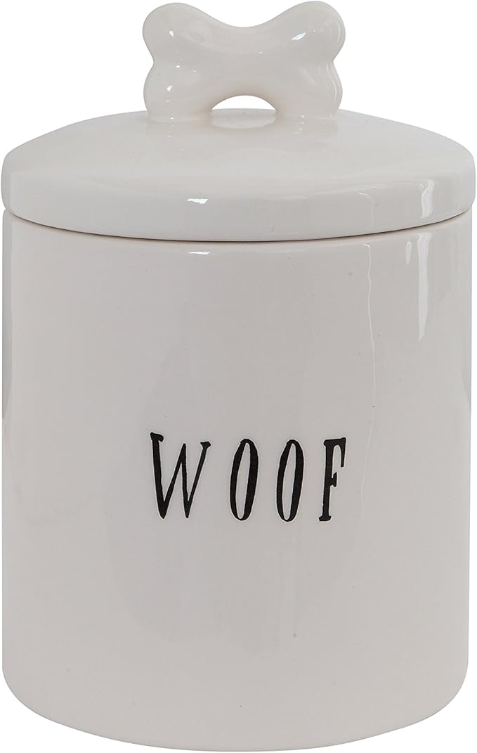 Creative Co-Op Woof Jar with Bone Handle on Lid (Pack of 4)