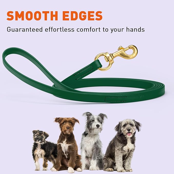 Viper Biothane K9 Working Dog Leash Waterproof Lead for Tracking Training Schutzhund Odor-Proof Long Line with Solid Brass Snap for Puppy Medium and Large Dogs, 15ft Hunter Green