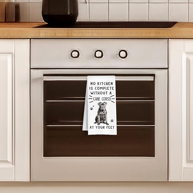 Funny Cane Corso Hand Towels for Kitchen Home Bathroom Decor, A Kitchen is Not Complete Without A Cane Corso Dish Towel, Dog Lovers Gift, 16×24 Inch