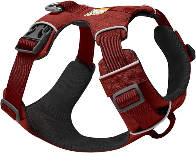 Ruffwear, Front Range Dog Harness, Reflective Soft Padded Everyday Harness with Dual Leash Clips, Adjustable and Lightweight Fit for Training or Walking for All Dogs, Red Clay, Large/X-Large