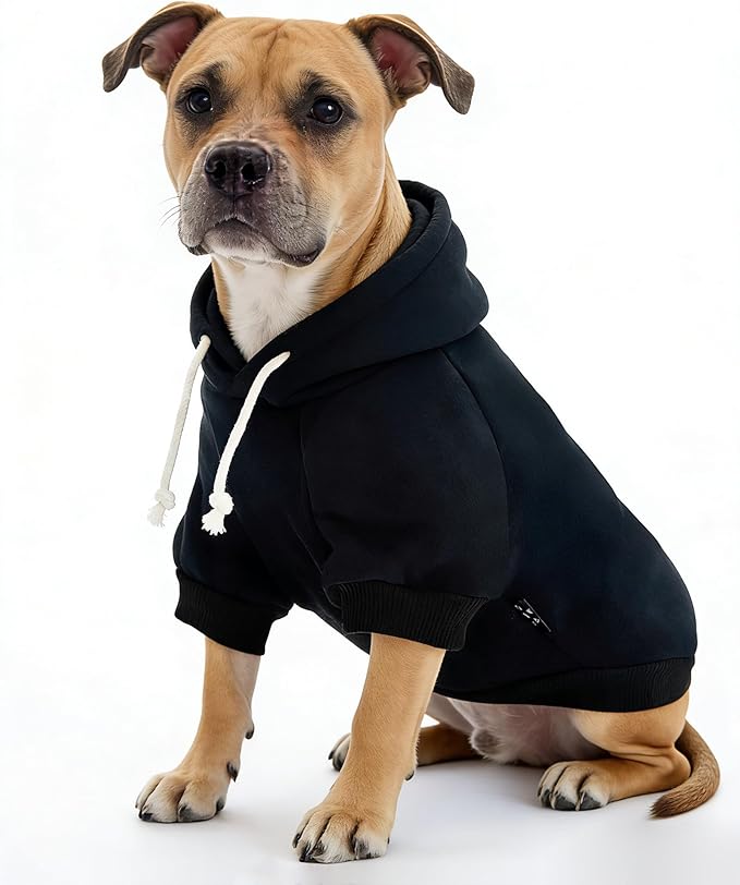 XPUDAC Matching Hoodie for Dogs and Humans Fleece Sweatshirt Soft Warm Pet Hoodie Sweater for Large Small Medium Dog and Owner Matching Clothes Cold Weather, Black, 4X-Large