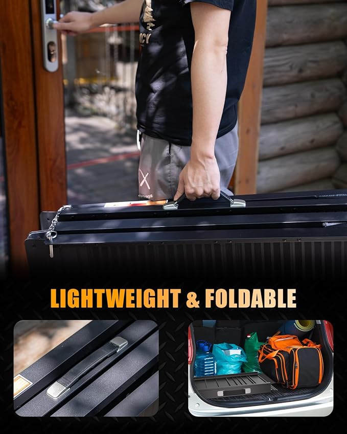 VNN Portable Wheelchair Ramp 8FT, Black Seamless Non-Slip Aluminum Ramps for Wheelchairs for Home, Handicap Wheelchair Ramps for Home Steps, Aluminum Loading Dock Plates