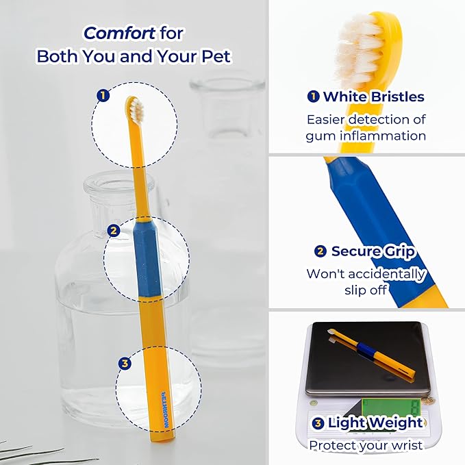 PETHROOM] Pet Toothbrush - Cats, Kitten, Small Dog Dental Care, Removing Teeth Tartar | Soft Bristle Cleaning Toothbrush Cat (Extra Small)