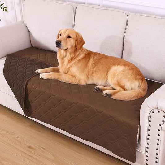 hyha Waterproof Dog Bed Blanket, Soft Pet Blankets, Waterproof Couch Cover for Dogs, Reversible Sofa Covers Washable for Furniture (40x90 Inch, Brown/Chocolate)
