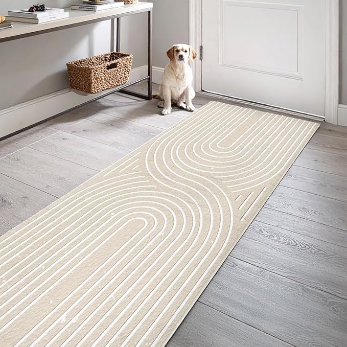 Muddy Mat짰 Maze 2x7 Washable Area Rugs for Living Room, Bedroom & Dining Room ??Modern Soft Low Pile Non Slip Carpet ??Pet Friendly Waterproof Foldable Rugs for Home