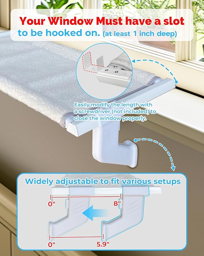 Heavy-Duty Cat Window Perch 2-Pack – All-Metal Frame Supports up to 120 lbs Each – Durable, Easy-to-Assemble Cat Hammocks for Large & Multiple Cats (L 2PC)
