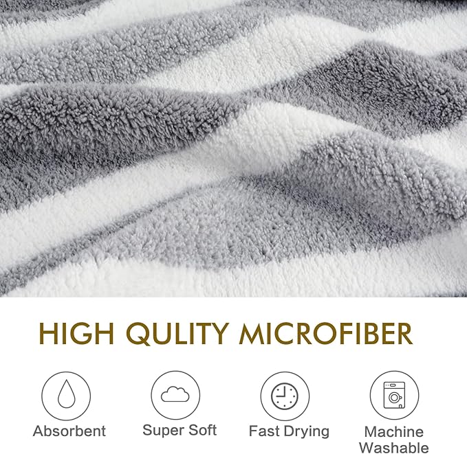 KinHwa Dog Towel Super Absorbent Pet Bath Towel Microfiber Dog Drying Towel for Small, Medium, Large Dogs and Cats 30inch x 50inch 1 Pack Light-Gray