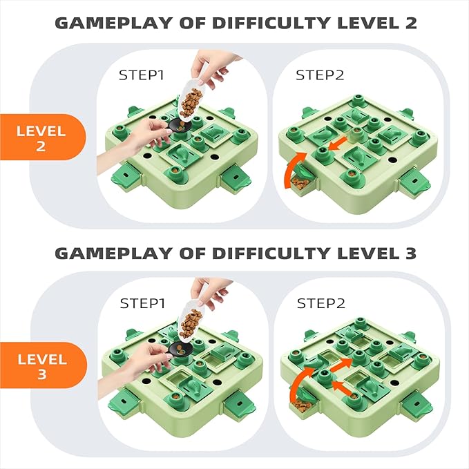 KADTC Dog Chess Puzzle Toy, Large Size, U.S. Brand & Design, 3 Levels of Step-by-Step Challenge for Smart Dogs Interactive Boredom Buster Mental Stimulation Enrichment Toys Puppy Treat Brain Puzzles