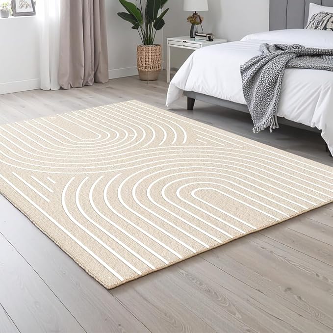 Muddy Mat짰 Maze 3x5 Washable Area Rugs for Living Room, Bedroom & Dining Room ??Modern Soft Low Pile Non Slip Carpet ??Pet Friendly Waterproof Foldable Rugs for Home