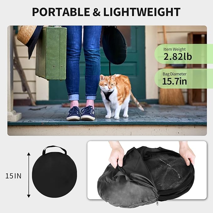 Rest-Eazzzy Outdoor Cat Enclosures, Portable Cat Tent for Outside Enclosure for Indoor Cats, Catio Outdoor Cat Enclosure for Kitty and Small Animals, Cat Playpen with Tunnel, Storage Bag
