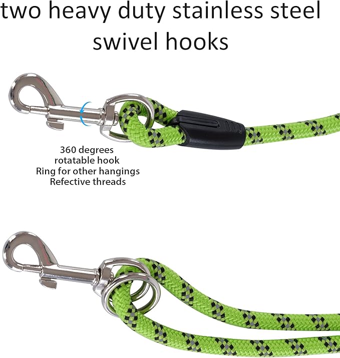 100FT Extra Long Dog Leash for Dog Training, Reflective Threads Check Cord Dog Leash, Heavy Duty Dog Lead for Large Medium Small Dogs Outside Walking, Playing, Camping, or Yard