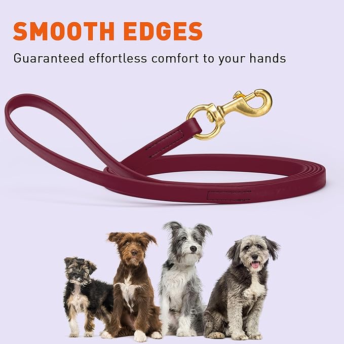 Viper Biothane K9 Working Dog Leash Waterproof Lead for Tracking Training Schutzhund Odor-Proof Long Line with Solid Brass Snap for Puppy Medium and Large Dogs, 10ft Merlot Burgundy