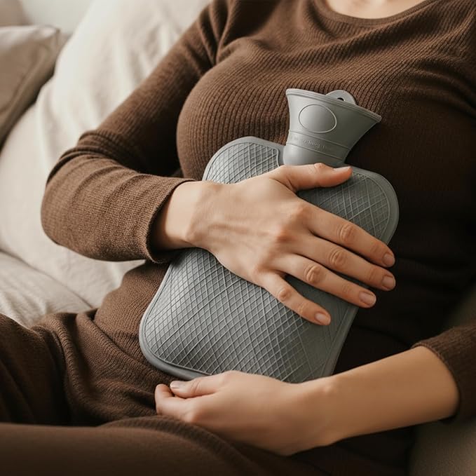FORICOM Hot Water Bottles for Pain Relief,Muscles, Back, Neck, Shoulder,Feet,Tummy. Warm Water Bottle,Hot Water Bag for Back Pain, Heating Pad 2Liter, Non Toxic and Rubber, Hot and Cold Therapy