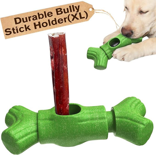 KADTC 2 in 1 Extra-Large Size Durable Dog Bully Stick Holder and Indestructible Bone Chew Toy for Medium/Large Aggressive Chewers Breed Dogs