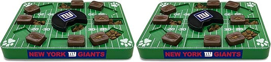 Pets First NFL New York Giants Puzzle Toy - Interactive Dog Treat Puzzle (Pack of 2)