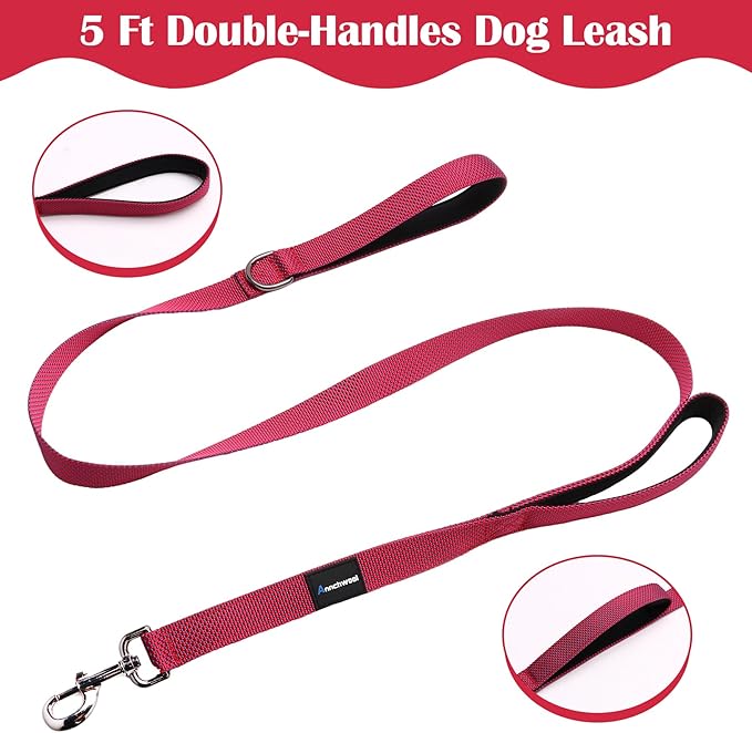 Annchwool No Pull Dog Harness with Front Clip and Easy Control Handle-Belly & Chest Adjustable Dog Harness and Leash Set for Medium Large Dogs-Heavy Duty Vest Harnesses Easy for Walking(Red,XL)